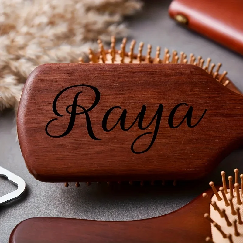 مشط شعر من خشب الصندل ذو اسم م - مراجعة Hair Care Names وسعره
