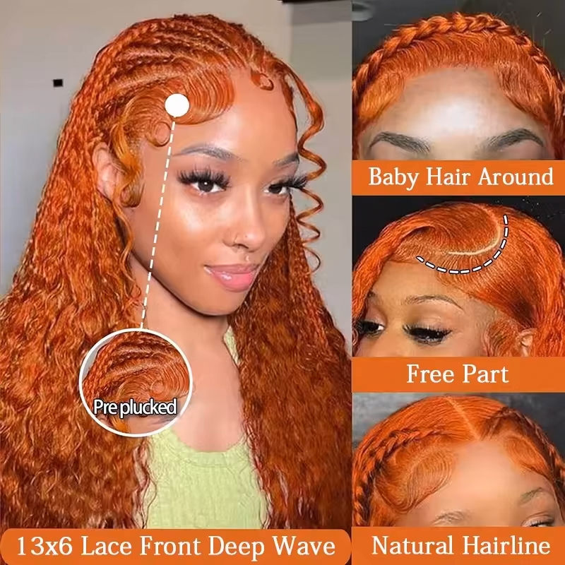 شعر مستعار بني برتقالي مموج بك - مراجعة Lace Front Wig وسعره